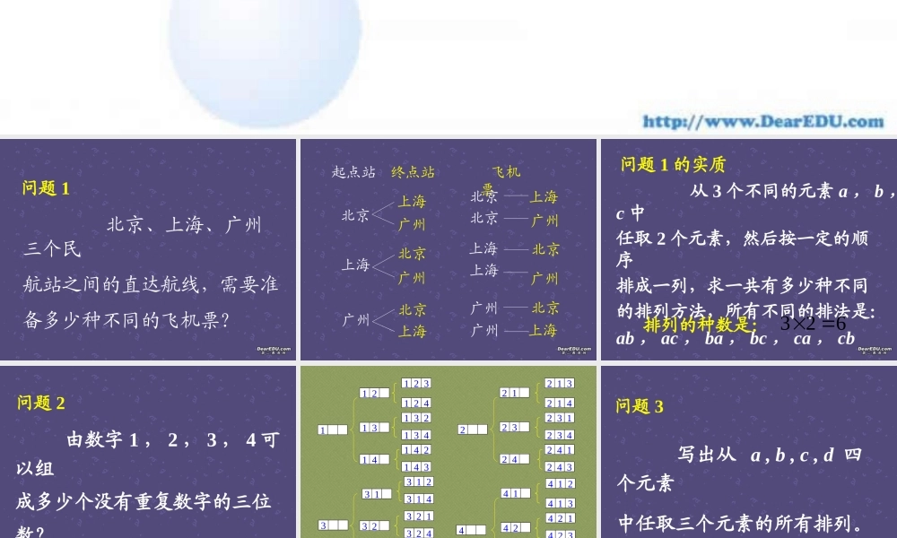 人教版高二数学下学期排列与排列数公式 课件