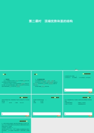 八年级生物上册 第四单元 第一章 第六节 芽的类型和发育(第2课时 顶端优势和茎的结构)课件 (新版)济南版 课件