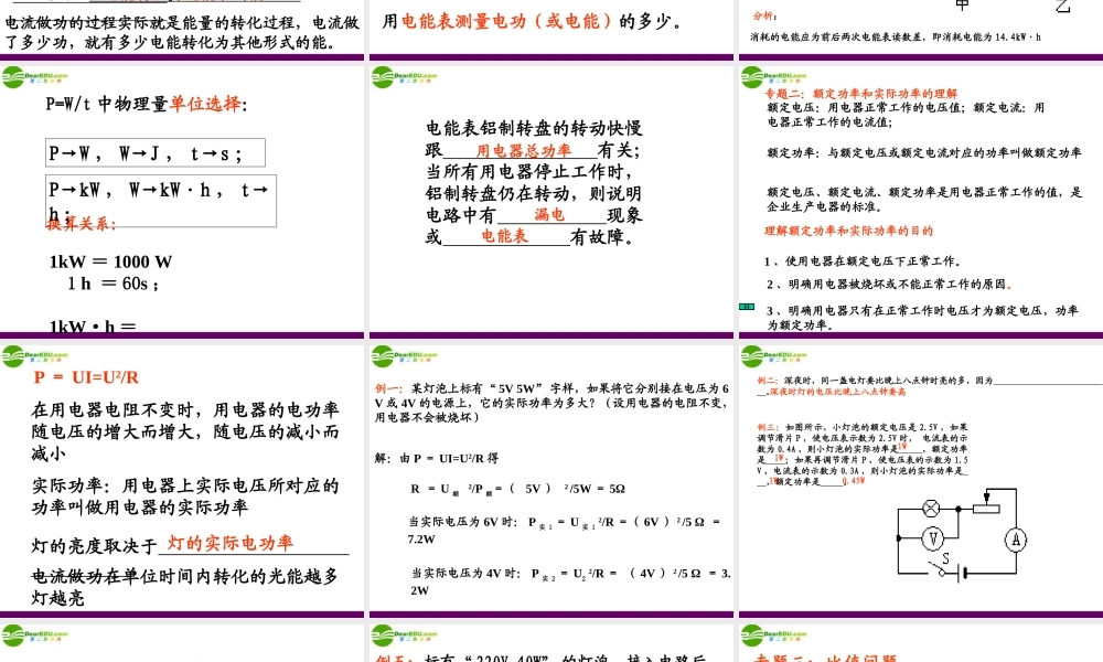 九年级物理 第十五章从测算家庭电费说起课件 沪科版 课件