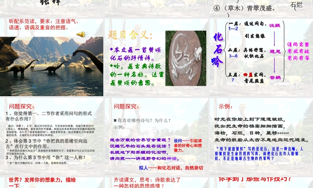 七年级语文上册 第16课(化石吟)优秀课件(17页) 人教新课标版 课件