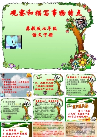 七年级语文下册(观察和描写事物特点)优秀实用课件 苏教版 课件