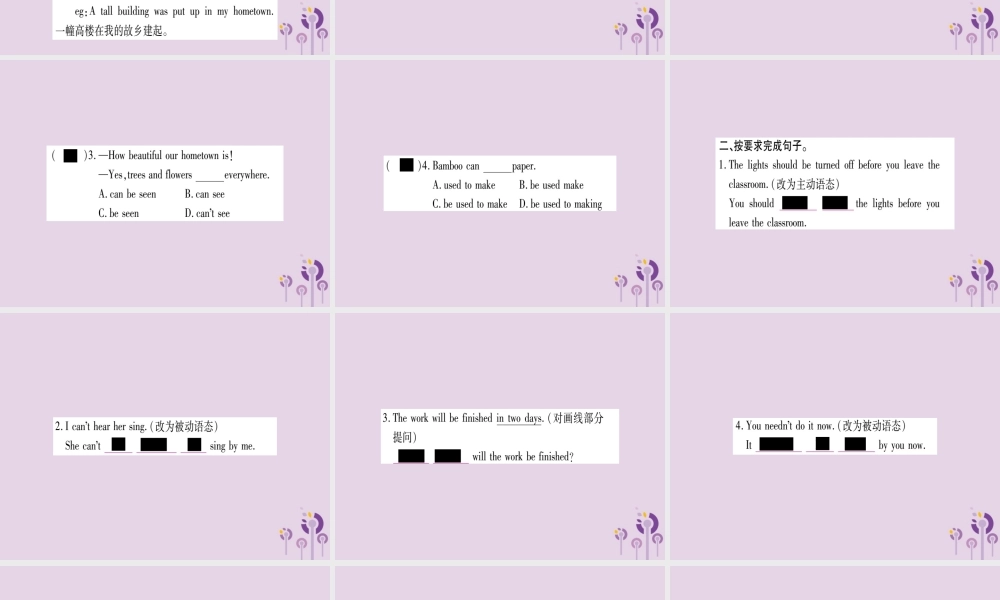 九年级英语全册 Unit 7 Teenagers should be allowed to choose their own clothes语法精讲与精练作业课件 (新版)人教新目标版 课件