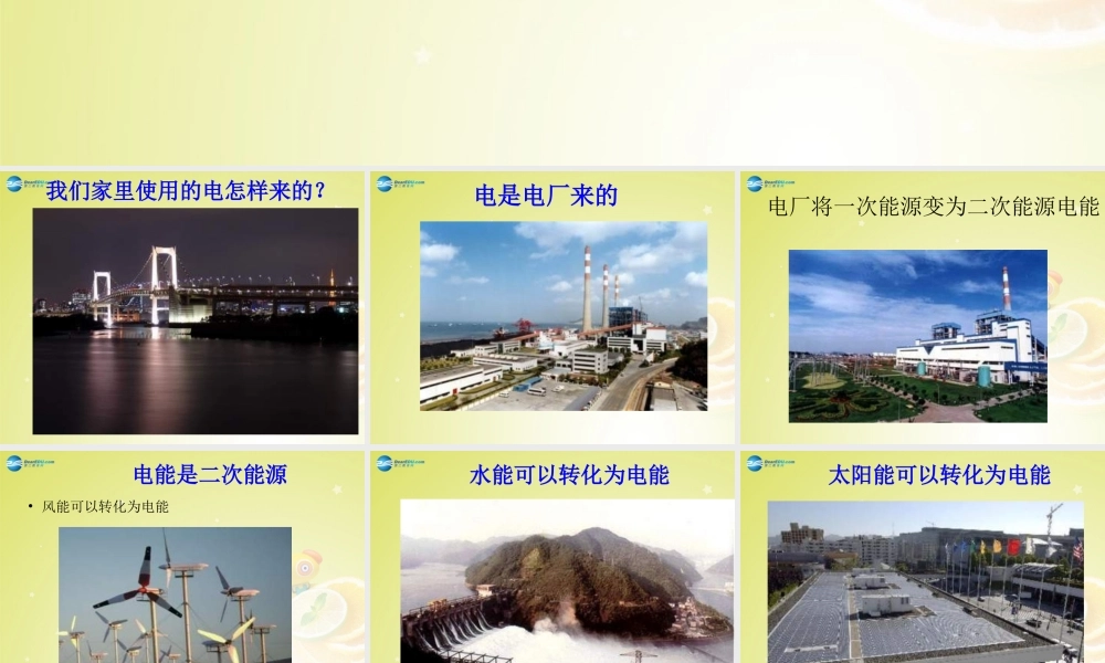 九年级物理下册 183 电能与社会发展课件 (新版)沪粤版 课件