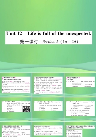 九年级英语全册 Unit 12 Life is full of the unexpected(第1课时)课件 (新版)人教新目标版 课件