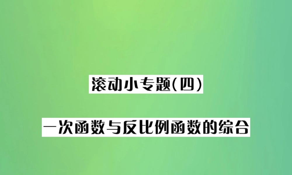 中考数学复习 第三单元 函数 滚动小专题(四)一次函数与反比例函数的综合课件