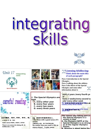 人教版Uint 17integrating skills 高二英语Unit17 全套课件 人教版 高二英语Unit17 全套课件 人教版