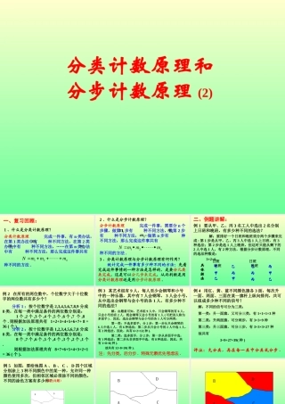 分类计数原理和分步计数原理(2) 江苏地区高二数学二项式定理课件[整理九课时]人教版 江苏地区高二数学二项式定理课件[整理九课时]人教版