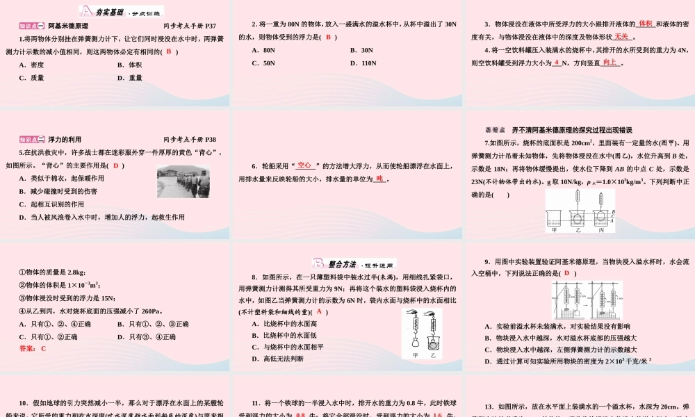 八年级物理下册 9.2 阿基米德原理课件 (新版)粤教沪版 课件