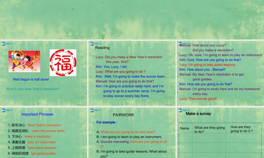 中学八年级英语上册 Unit 6 I m going to study computer science Self Check课件 (新版)人教新目标版