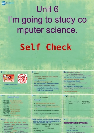 中学八年级英语上册 Unit 6 I m going to study computer science Self Check课件 (新版)人教新目标版