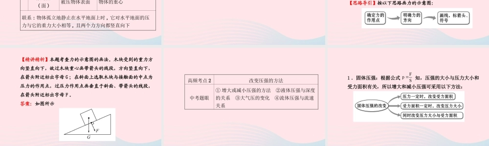 初中物理全程复习方略 第八章 压强课件 沪科版 课件