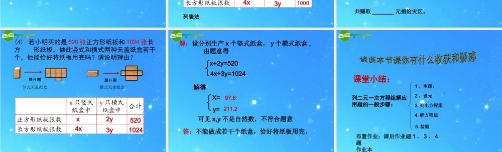七年级数学下册 4-4(二元一次方程组的应用)课件 浙教版 课件