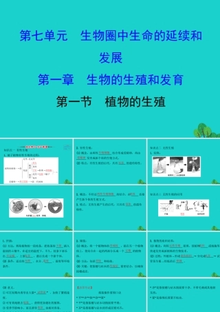 八年级生物下册 7.1.1植物的生殖习题课件(新版)新人教版 课件