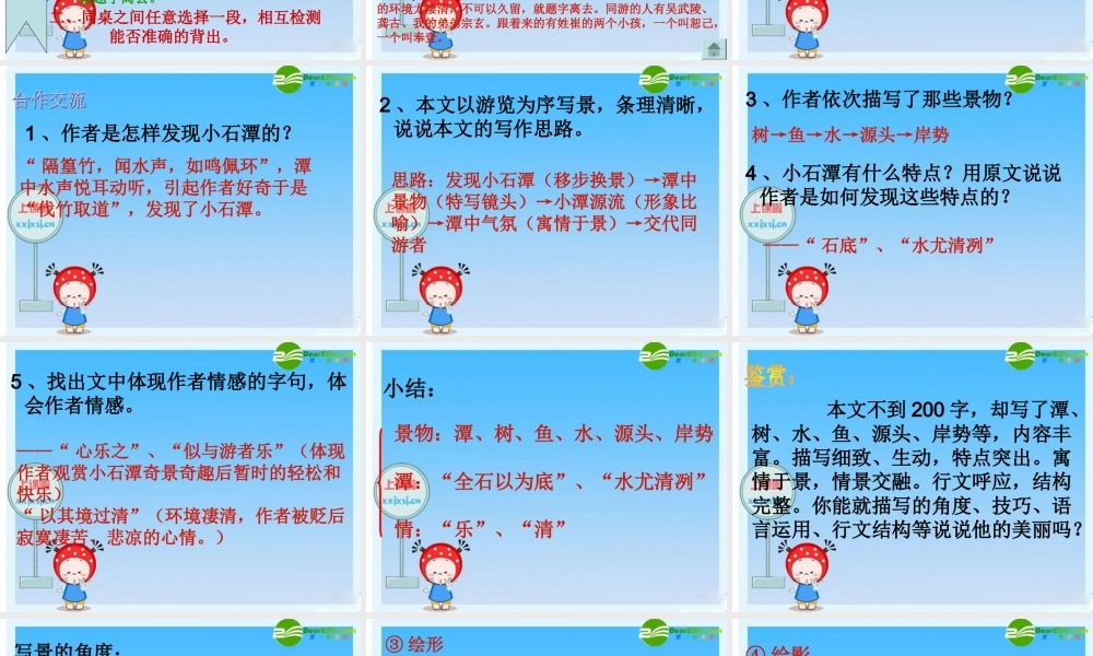 八年级语文下册：小石潭记课件 新人教版 课件