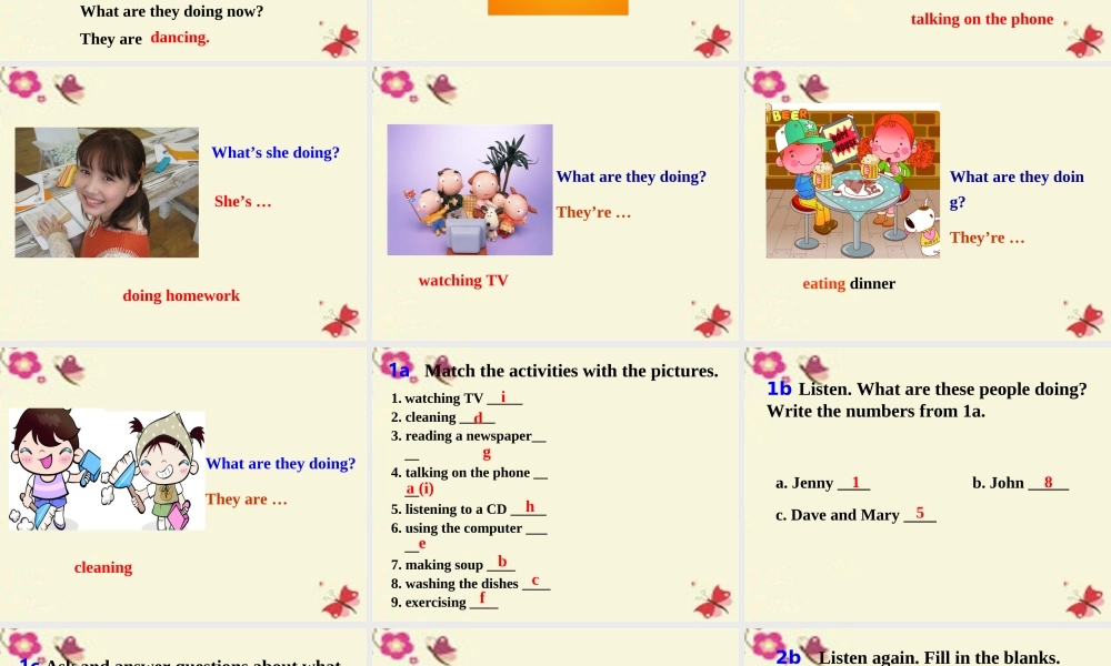 七年级英语下册 Unit 6 I'm watching TV课件3 (新版)人教新目标版 课件