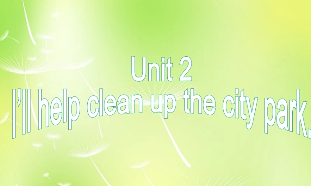 八年级英语下册 Unit 2 I'll help to clean up the city park Section B课件2 (新版)人教新目标版 课件
