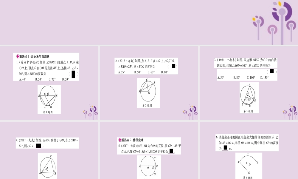 九年级数学下册 第2章 圆本章中考重热点突破作业课件 (新版)湘教版 课件