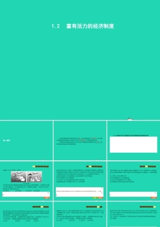九年级政治全册 第一单元 认识国情 了解制度 12 富有活力的经济制度(第1课时)习题课件 粤教版 课件