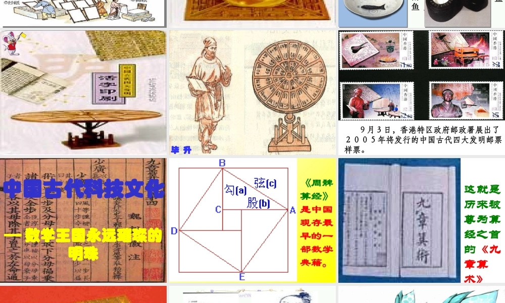 九年级政治第一轮复习 独领风骚的中国 古代科技文化 四大发明 人教版 课件