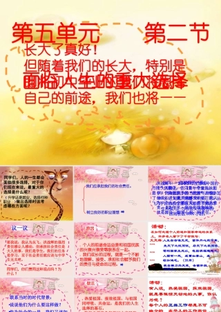 九年级思想品德 第五单元 迎接挑战 设计未来 第十四课 面对人生的重大选择课件 湘教版 课件