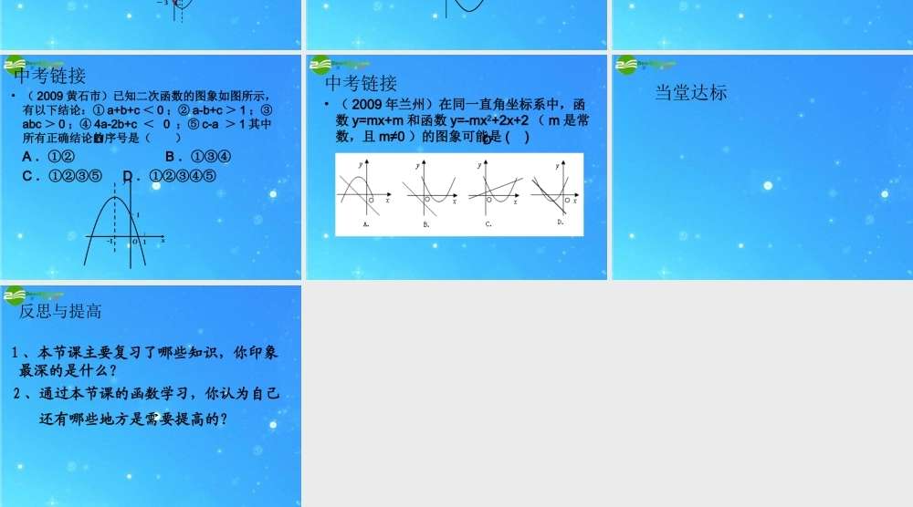 中考数学专题复习 二次函数图像及其性质课件