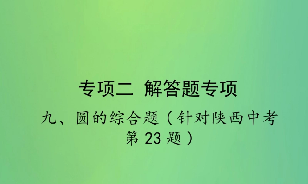 中考数学复习 专项二 解答题专项 九、圆的综合题课件