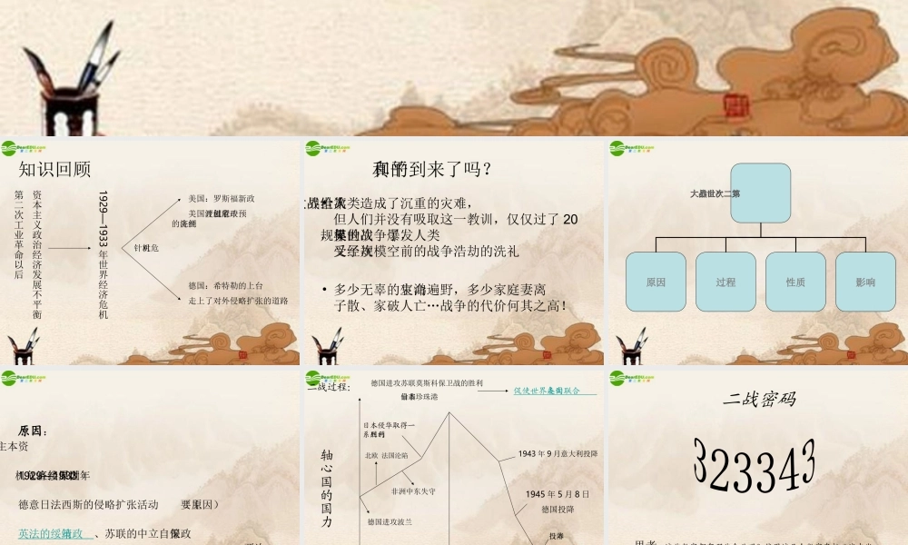 九年级历史下册 第二次世界大战课件 北师大版 课件