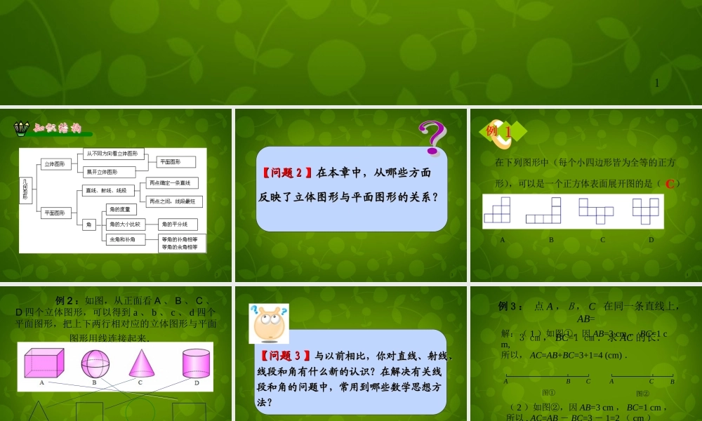 中学七年级数学上册 4 几何图形初步复习小结课件 (新版)新人教版 课件