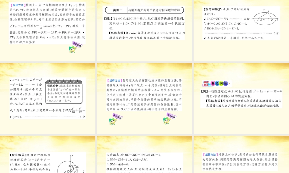 数学 2.2.1 椭圆的标准方程课件 苏教版选修1-1  课件