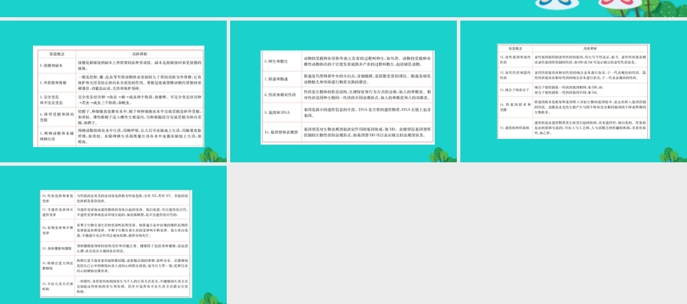 八年级生物下册 期末抢分必胜课 常见易混概念汇总课件(新版)新人教版 课件