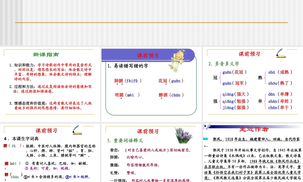 九年级语文上：第4课(叶笛)课件(冀教版) 课件