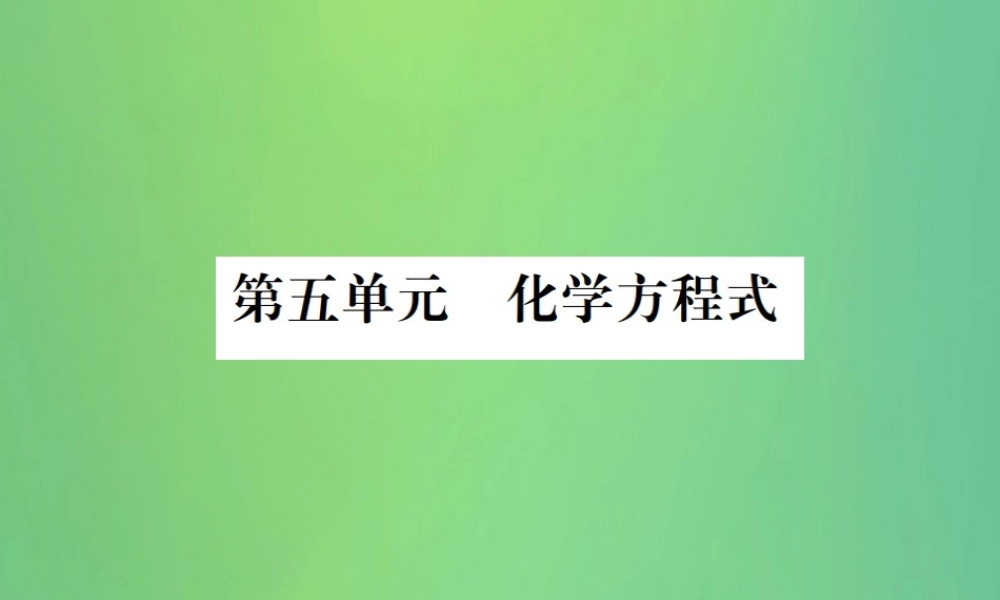 中考化学总复习 教材考点梳理 第5单元 化学方程式课件