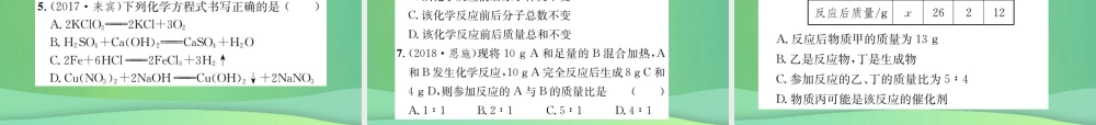 中考化学总复习 教材考点梳理 第5单元 化学方程式课件