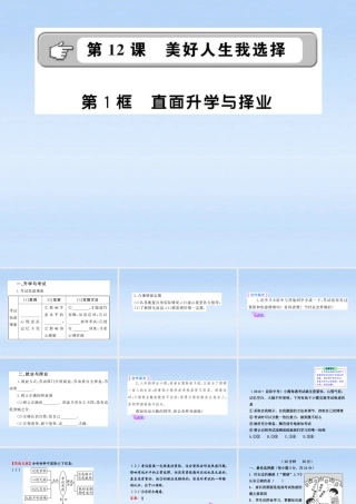 九年级政治 直面升学与择业课件 鲁人版 课件