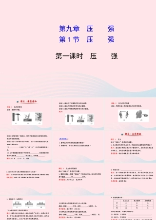 八年级物理下册 第九章 第1节 压强(第1课时 压强)课件 (新版)新人教版 课件
