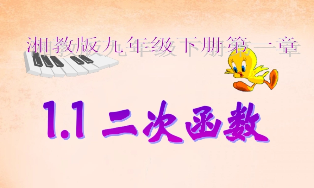 九年级数学下册 11 二次函数课件 (新版)湘教版 课件