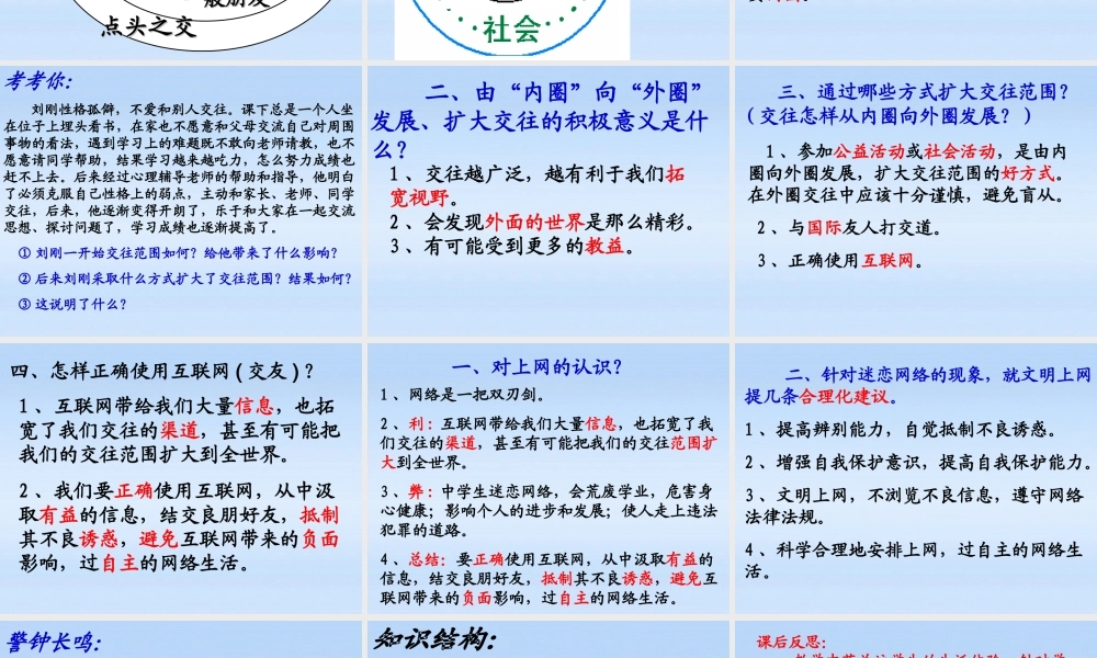 八年级政治上册 2.3.2(我们的朋友遍天下)课件1 鲁教版 课件