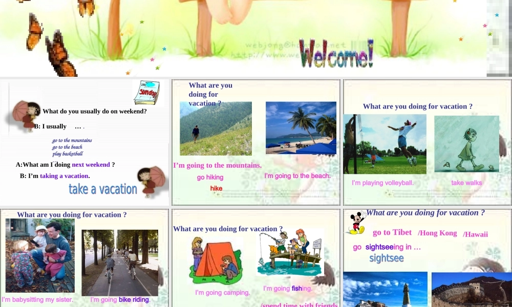 新人教版八年级英语unit 3 What are you doing for vacation(ppt) 课件