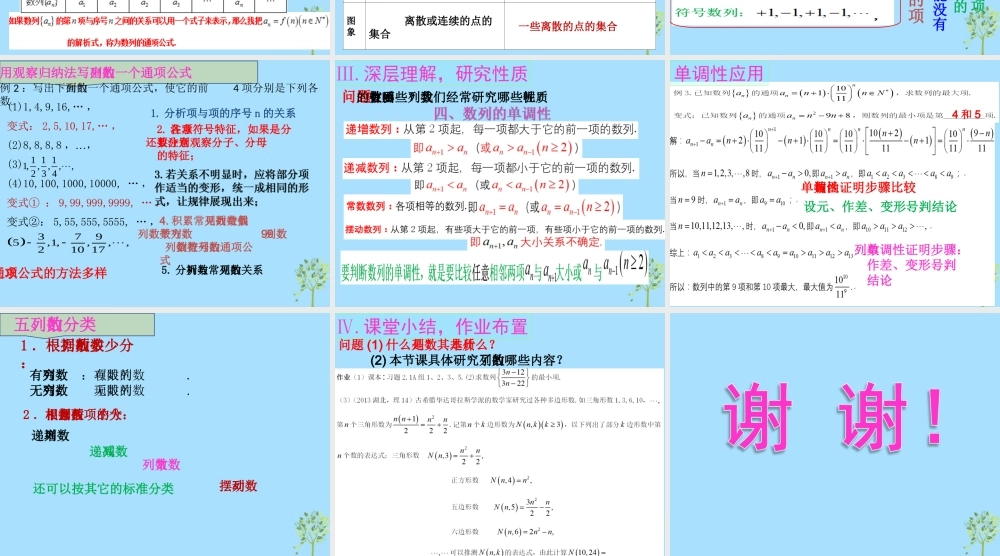 山西省忻州市高考数学 专题 数列概念2复习课件
