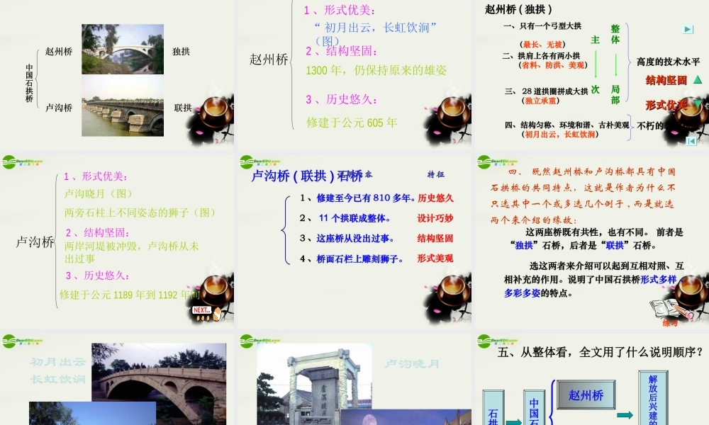 八年级语文上册 第三单元第11课：(中国石拱桥)课件 人教新课标版 课件