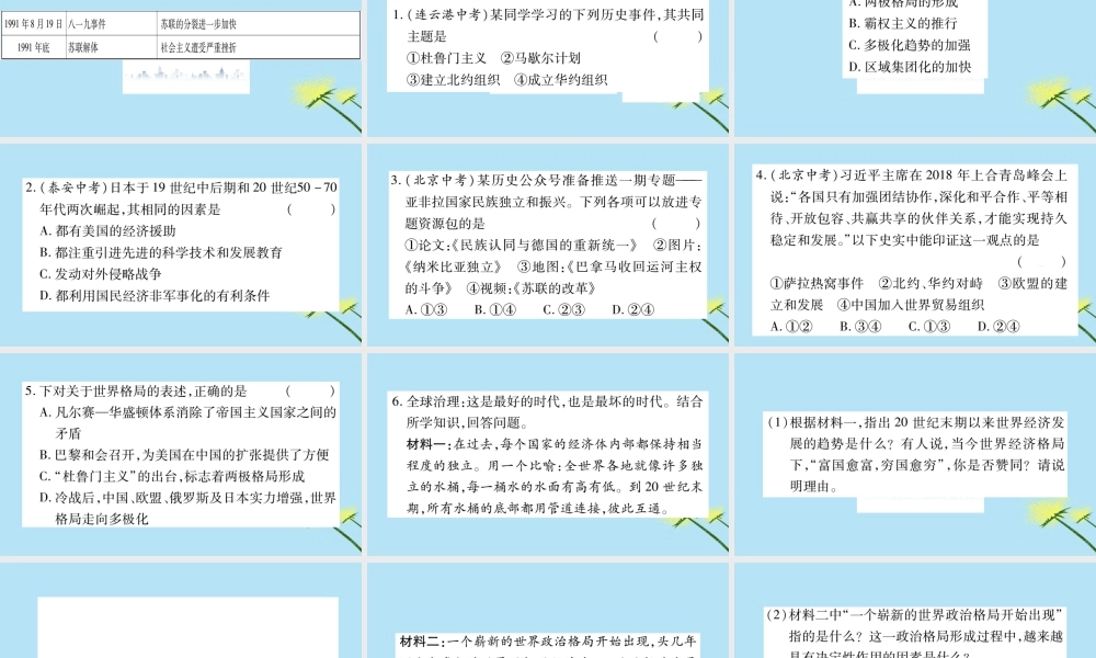 九年级历史下册 第五、六单元总结提升习题课件 新人教版 课件