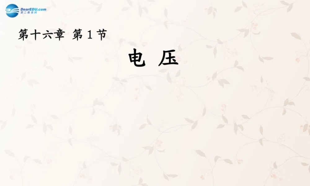 九年级物理全册 161 电压课件 (新版)新人教版 教案-2