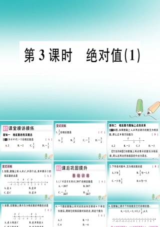 广东省秋七年级数学上册 第二章 有理数及其运算 第3课时 绝对值(1)习题课件 (新版)北师大版 课件