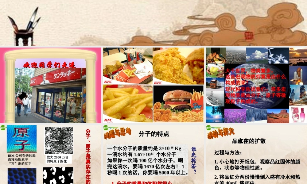 中考化学 分子原子课件 人教新课标版 课件