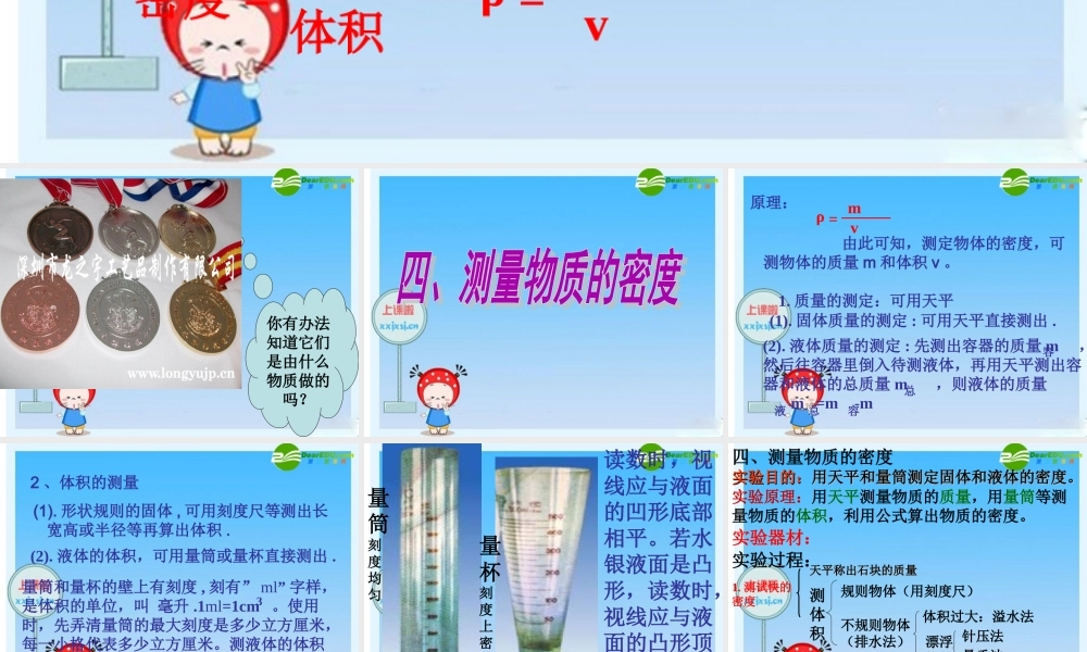 九年级物理 第四节 测量物质的密度 人教版 课件