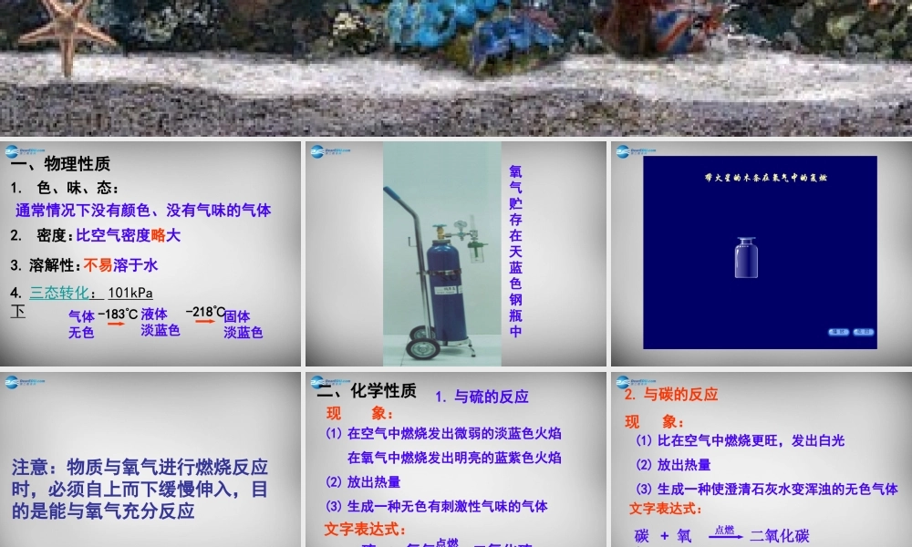 中学九年级化学上册 2.2 氧气课件 (新版)新人教版 课件