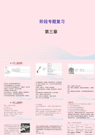 八年级物理全册 第三章 声的世界阶段专题复习课件 (新版)沪科版 课件