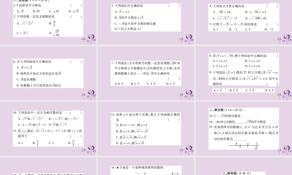 八年级数学上册 双休作业(一)课件 (新版)华东师大版 课件