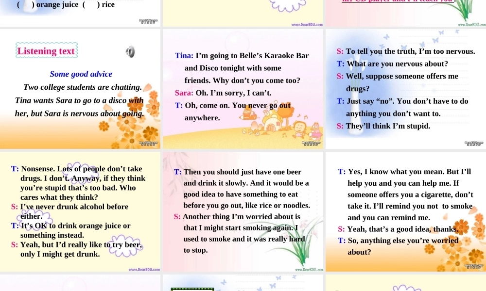 广东地区高二英语Module6 Unit3 Listening and writing课件 人教实验版 课件