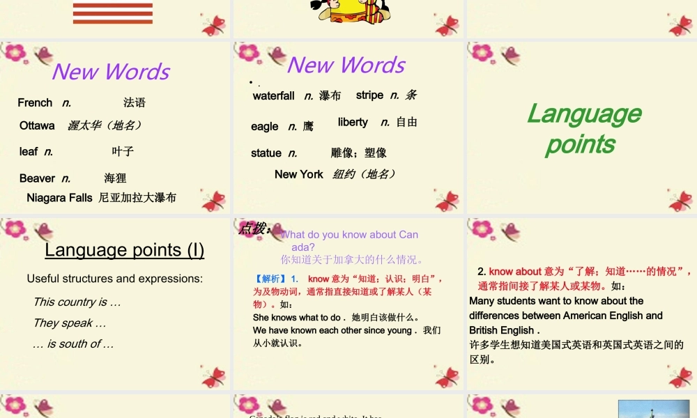 七年级英语上册 Unit 8 Countries around the world lesson 46 Canada and the U.S.课件 (新版)冀教版